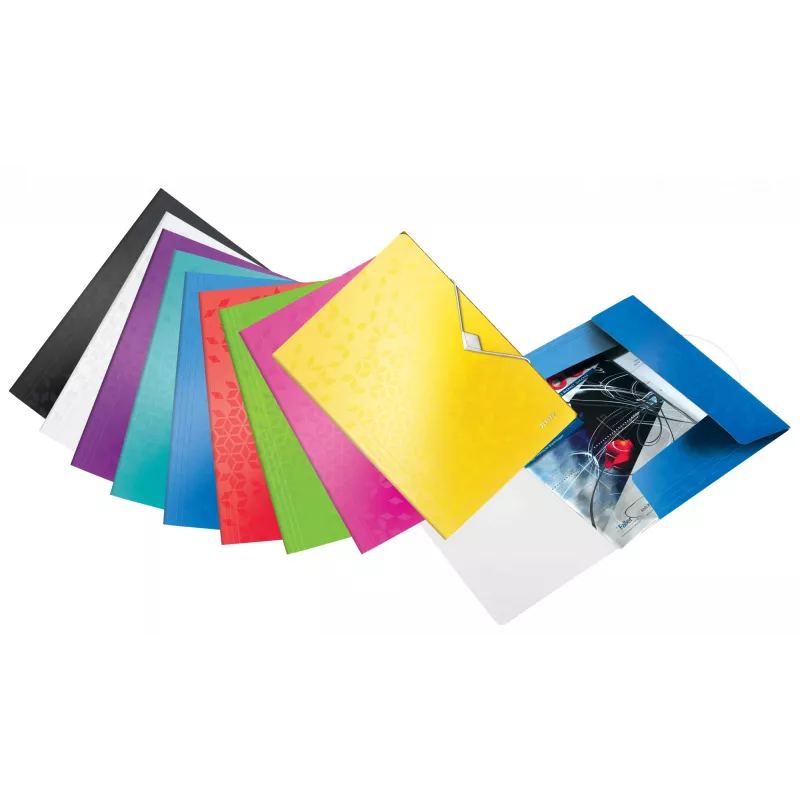 Leitz 3-Klappen-Mappe WOW PP A4, pasta de abas, A4, polipropileno (PP), preto, formato horizontal/vertical, 150 folhas