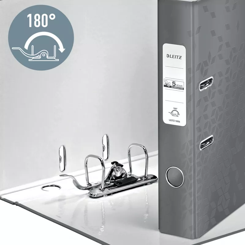 Leitz Dossier 180° WOW POB/laminado A4/50mm, A4, anel D, cartão, verde, 350 folhas, 285 mm