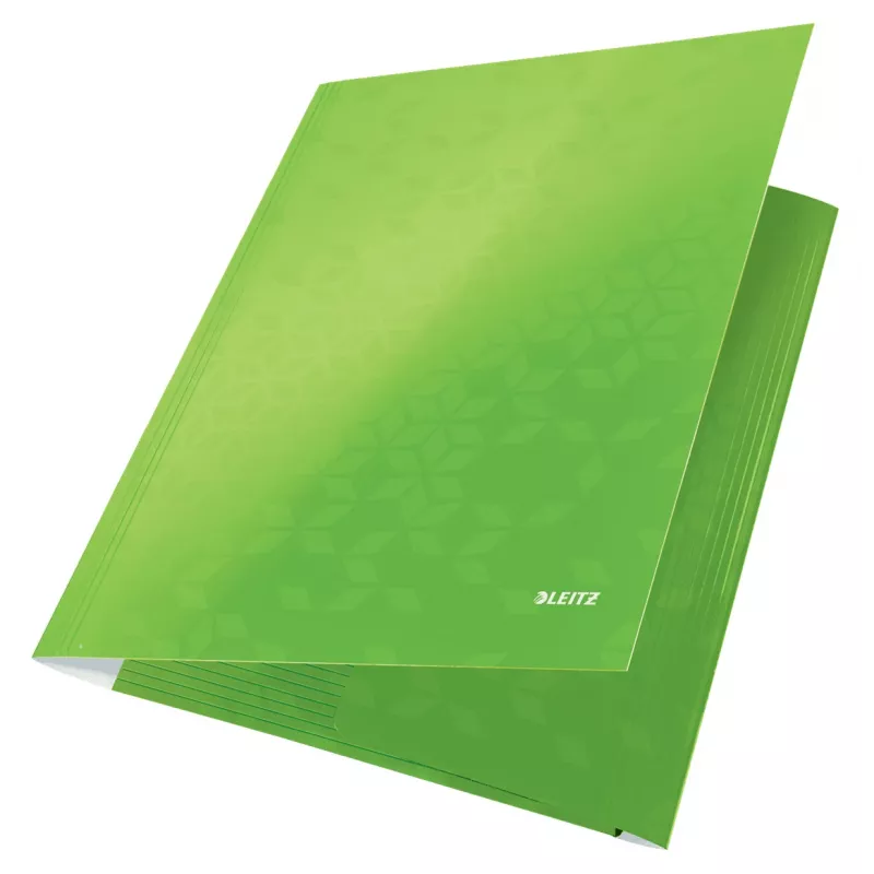Leitz Pasta de 3 abas WOW cartão/POB A4, dossier manila, A4, polipropileno (PP), verde, 250 folhas, 80 g/m²