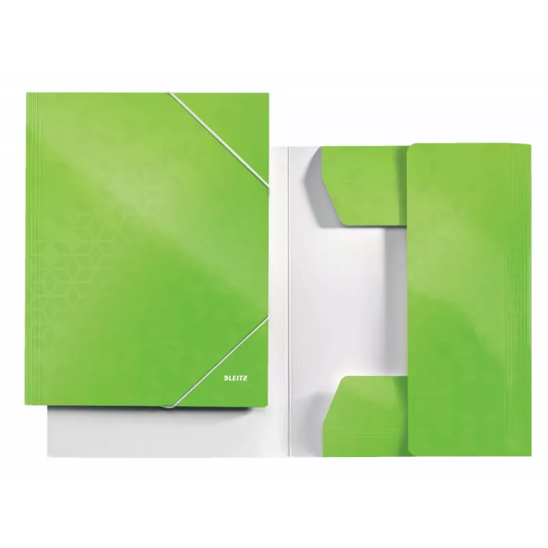 Leitz Pasta de 3 abas WOW cartão/POB A4, dossier manila, A4, polipropileno (PP), verde, 250 folhas, 80 g/m²