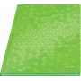 Leitz Caderno WOW A4 quadriculado com capa dura 90 g/m², 80 folhas, padrão, verde, A4, 80 folhas, 80 g/m², papel quadriculado