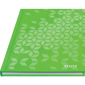 Leitz Caderno WOW A5 quadriculado com capa dura, padrão, verde, A5, 80 folhas, 80 g/m², quadriculado