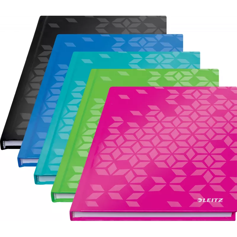 Leitz Caderno WOW A5 quadriculado com capa dura, padrão, verde, A5, 80 folhas, 80 g/m², quadriculado