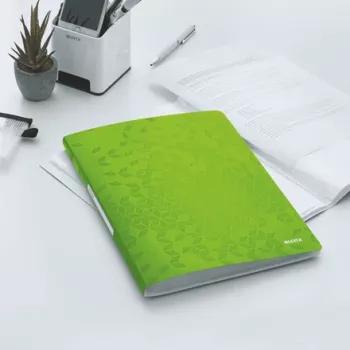 Leitz Livro de exposição WOW PP 40 bolsas, verde, polipropileno (PP), 40 bolsas, 40 folhas, formato vertical, A4