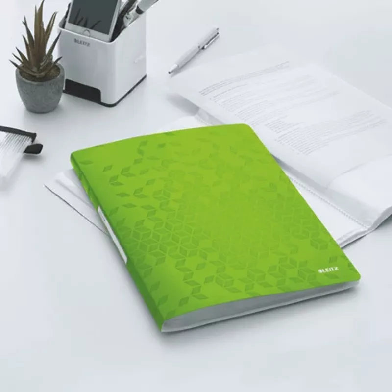 Leitz Livro de exposição WOW PP 40 bolsas, verde, polipropileno (PP), 40 bolsas, 40 folhas, formato vertical, A4