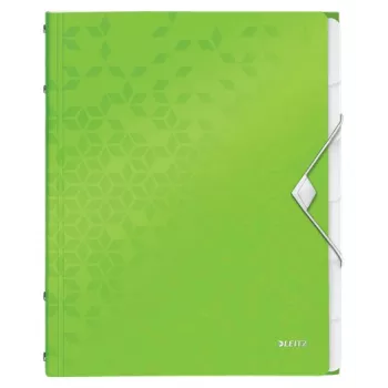 Leitz Livro separador WOW PP 6 separadores, dossier convencional, A4, polipropileno (PP), verde, brilhante, 200 folhas