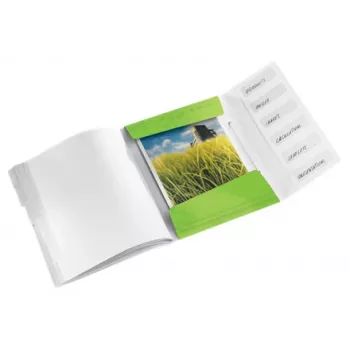 Leitz Livro separador WOW PP 6 separadores, dossier convencional, A4, polipropileno (PP), verde, brilhante, 200 folhas