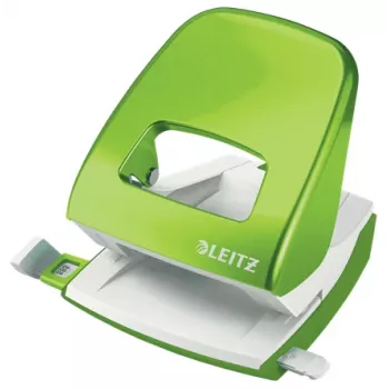 Leitz Perfurador WOW 5008 metal 2 furos / 30 folhas, 30 folhas, verde, metal, plástico, 8 cm, 5,5 mm, A4, A5, A6, folio, quarto US, 8 x 8 x 8 cm