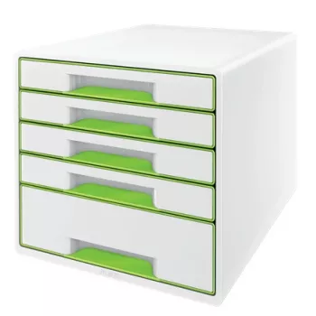 Leitz WOW Cube gaveteiro 5 gavetas, 5 gavetas, plástico, 270 mm, 287 mm, 363 mm, 3,59 kg