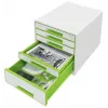 Leitz WOW Cube gaveteiro 5 gavetas, 5 gavetas, plástico, 270 mm, 287 mm, 363 mm, 3,59 kg