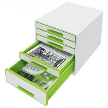 Leitz WOW Cube gaveteiro 5 gavetas, 5 gavetas, plástico, 270 mm, 287 mm, 363 mm, 3,59 kg