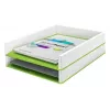 Leitz Bandeja de correspondência WOW bicolor, plástico, verde, branco, A4, A4, 267 mm, 336 mm