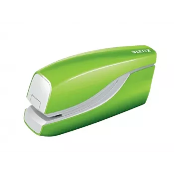 Leitz NeXXt Agrafador a pilhas WOW 5566, 10 folhas, carregamento frontal, 1 cm, plástico, verde, pilha
