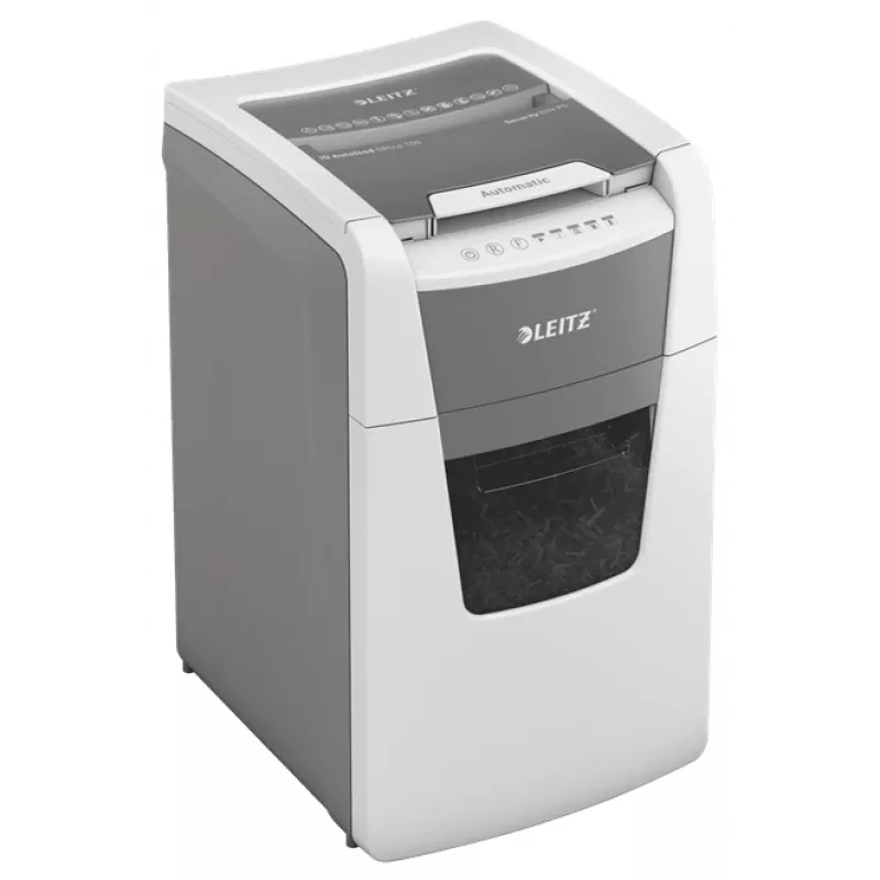 Leitz IQ Autofeed Office 150 Destruidora de papel automática P5, corte micro, 22 cm, 2 x 15 mm, 44 L, 500 folhas, 55 dB