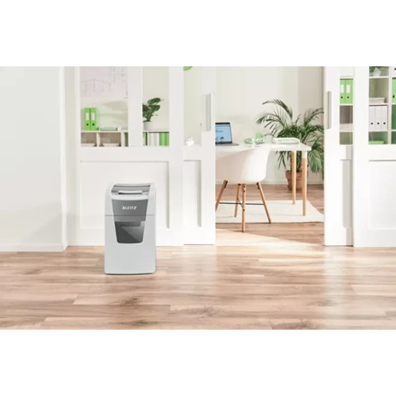 Leitz IQ Autofeed Office 150 Destruidora de papel automática P5, corte micro, 22 cm, 2 x 15 mm, 44 L, 500 folhas, 55 dB