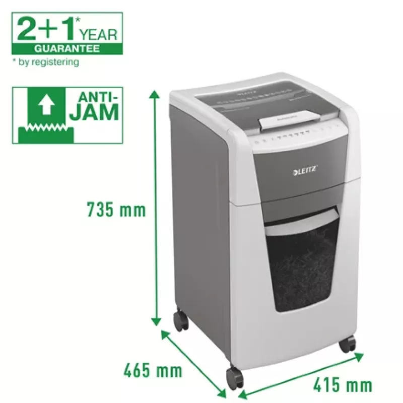 Leitz IQ Autofeed Office 300 Destruidora de documentos P5, corte micro, 22 cm, 2 x 15 mm, 60 L, 700 folhas, 55 dB
