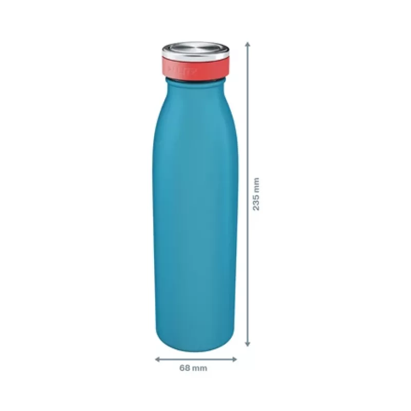 Leitz Cosy Garrafa térmica 500 ml, azul, aço inoxidável, 68 mm, 68 mm, 235 mm, 280 g
