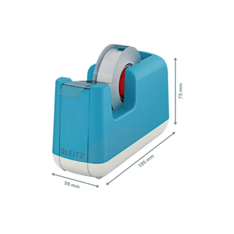 Leitz Cosy Fita adesiva de mesa, 1,9 cm, 33 m, acrilonitrilo-butadieno-estireno (ABS), azul, 75 mm, 56 mm