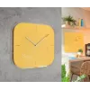 Leitz Cosy Relógio de parede de vidro silencioso, quadrado, amarelo, 300 mm, 300 mm, 40 mm, 1,6 kg