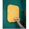 Leitz Cosy Relógio de parede de vidro silencioso, quadrado, amarelo, 300 mm, 300 mm, 40 mm, 1,6 kg