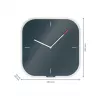 Leitz Cosy Relógio de parede de vidro silencioso, quadrado, preto, 300 mm, 300 mm, 40 mm, 1,6 kg