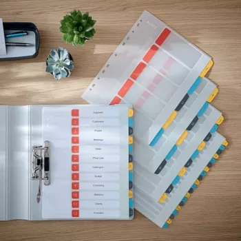 Leitz Cosy Índice 1-10 imprimível, PP, índice numérico, polipropileno (PP), formato vertical, A4 Maxi, 245 mm, 305 mm