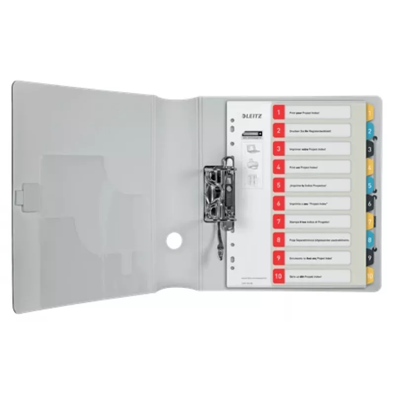 Leitz Cosy Índice 1-10 imprimível, PP, índice numérico, polipropileno (PP), formato vertical, A4 Maxi, 245 mm, 305 mm