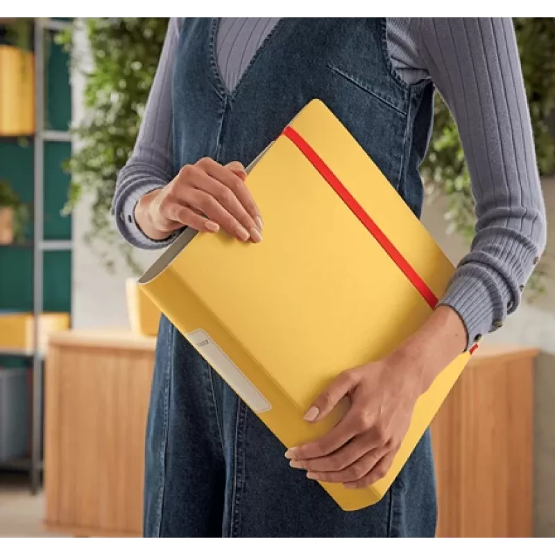 Leitz 180° Active Cosy Dossier 60mm, A4, espuma de poliuretano, amarelo, 350 folhas, 80 g/m², 6,5 cm