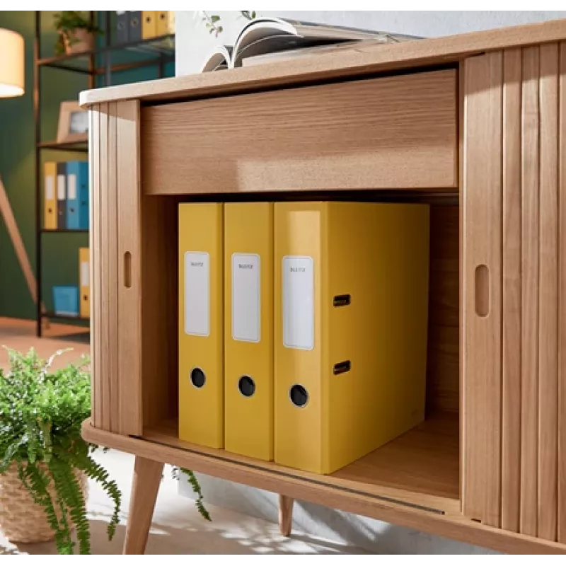 Leitz 180° Cosy dossier de alavanca Soft Touch 80 mm, A4, cartão, amarelo, superfície texturada, 600 folhas, 80 g/m²