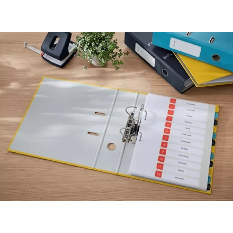 Leitz 180° Cosy dossier de alavanca Soft Touch 80 mm, A4, cartão, amarelo, superfície texturada, 600 folhas, 80 g/m²