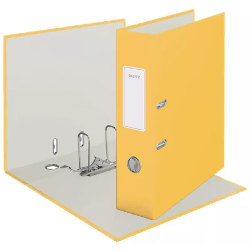 Leitz 180° Cosy dossier de alavanca Soft Touch 80 mm, A4, cartão, amarelo, superfície texturada, 600 folhas, 80 g/m²