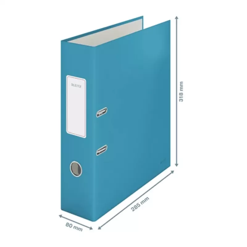 Leitz 180° Cosy dossier de alavanca Soft Touch 80mm, A4, cartão, azul, superfície texturada, 600 folhas, 80 g/m²