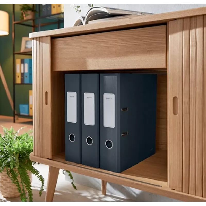Leitz 180° Cosy dossier de alavanca Soft Touch 80 mm, A4, cartão, preto, superfície texturada, 600 folhas, 80 g/m²