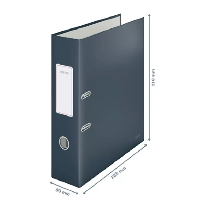 Leitz 180° Cosy dossier de alavanca Soft Touch 80 mm, A4, cartão, preto, superfície texturada, 600 folhas, 80 g/m²