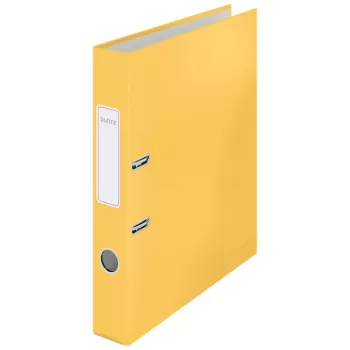 Leitz 180° Cosy dossier Soft Touch 50mm, A4, cartão, amarelo, superfície texturada, 350 folhas, 80 g/m²