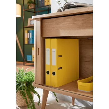 Leitz 180° Cosy dossier Soft Touch 50mm, A4, cartão, amarelo, superfície texturada, 350 folhas, 80 g/m²