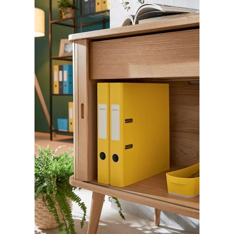 Leitz 180° Cosy dossier Soft Touch 50mm, A4, cartão, amarelo, superfície texturada, 350 folhas, 80 g/m²
