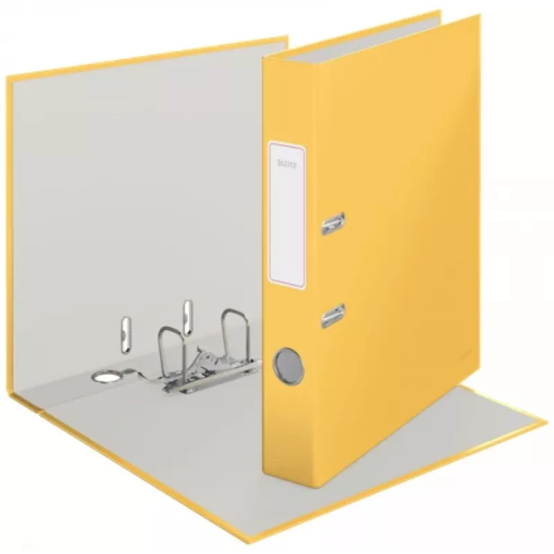 Leitz 180° Cosy dossier Soft Touch 50mm, A4, cartão, amarelo, superfície texturada, 350 folhas, 80 g/m²