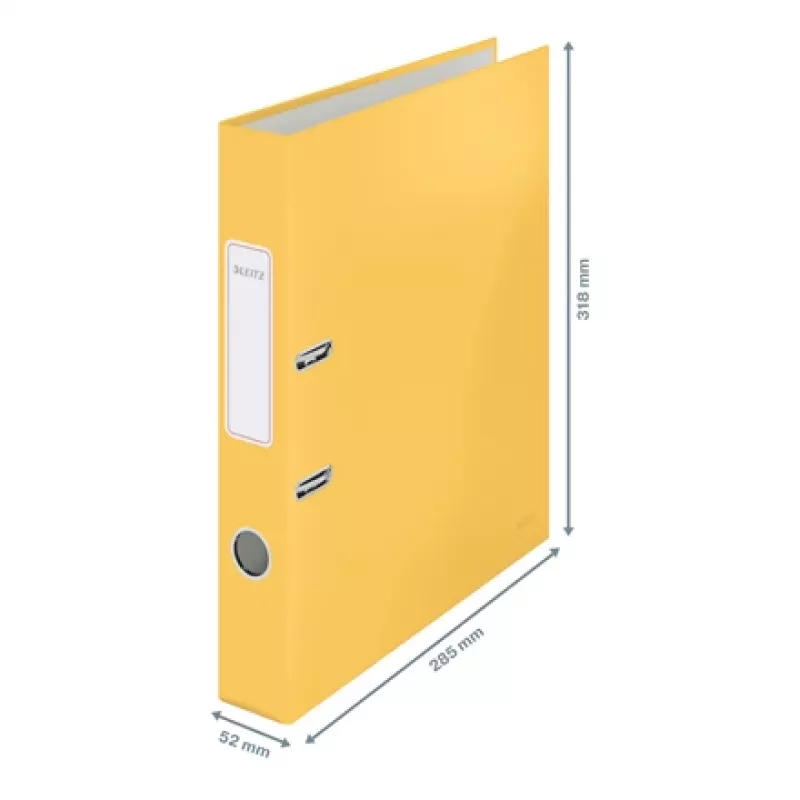 Leitz 180° Cosy dossier Soft Touch 50mm, A4, cartão, amarelo, superfície texturada, 350 folhas, 80 g/m²