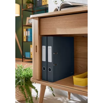 Leitz 180° Cosy dossier de argolas Soft Touch 50 mm, A4, cartão, preto, superfície texturada, 350 folhas, 80 g/m²