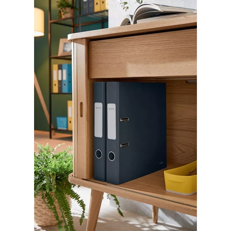 Leitz 180° Cosy dossier de argolas Soft Touch 50 mm, A4, cartão, preto, superfície texturada, 350 folhas, 80 g/m²