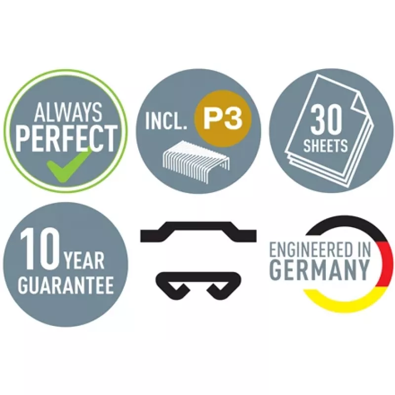 Leitz Cosy agrafador 30 folhas, 30 folhas, amarelo, agrafamento standard, 24/6, metal, plástico, 80 g/m²