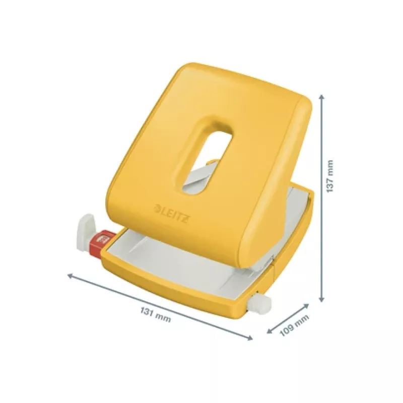 Leitz Cosy perfurador 2 furos 30 folhas, amarelo, plástico, 8 cm, 5,5 mm, A4