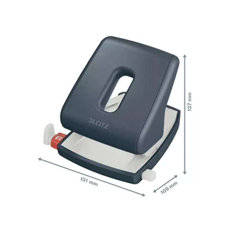 Leitz Cosy perfurador 2 furos 30 folhas, 30 folhas, preto, plástico, 8 cm, 5,5 mm, A4, A5, A6, Folio, US-Quart, 8 x 8 x 8 cm