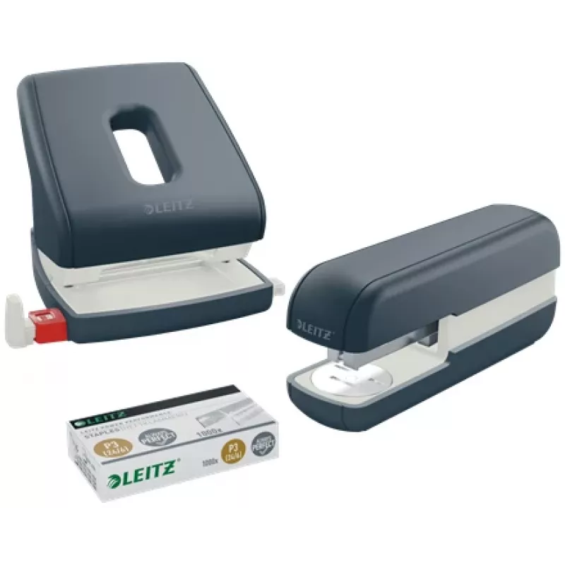 Leitz Cosy perfurador 2 furos 30 folhas, 30 folhas, preto, plástico, 8 cm, 5,5 mm, A4, A5, A6, Folio, US-Quart, 8 x 8 x 8 cm
