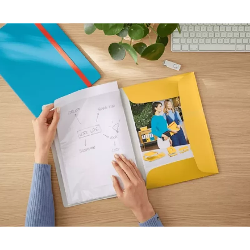 Leitz Cosy Mobile Display Book Plus, amarelo, polipropileno (PP), 20 bolsas, vertical, A4, 231 mm