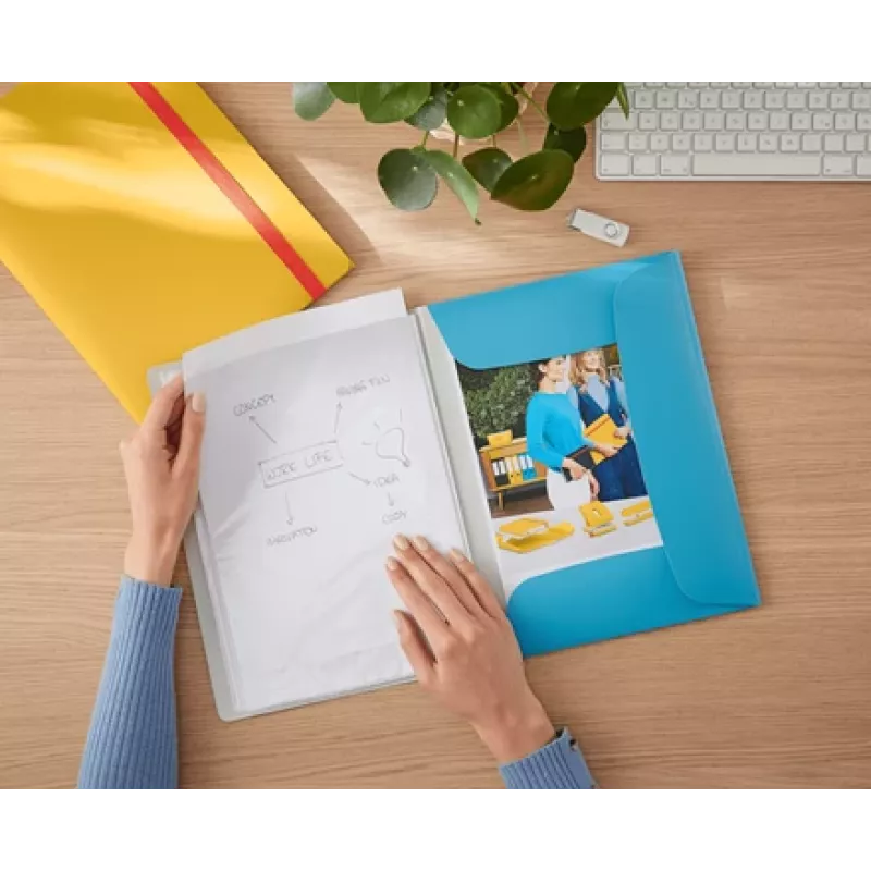 Leitz Cosy Mobile Display Book Plus, azul, polipropileno (PP), 20 bolsas, vertical, A4, 231 mm