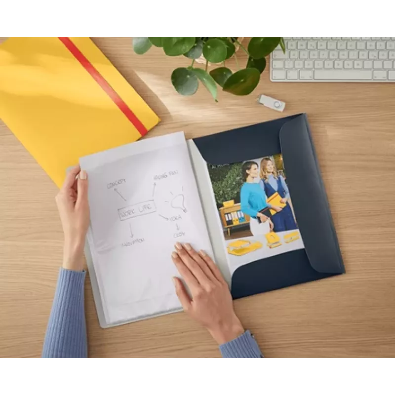 Leitz Cosy Mobile Display Book Plus, cinzento, polipropileno (PP), 20 bolsas, vertical, A4, 231 mm