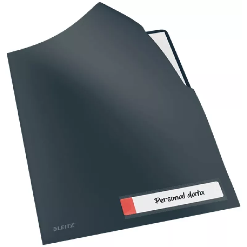 Leitz Cosy Privacy Folder, pasta de arquivo convencional, A4, polipropileno (PP), preto, mate, vertical