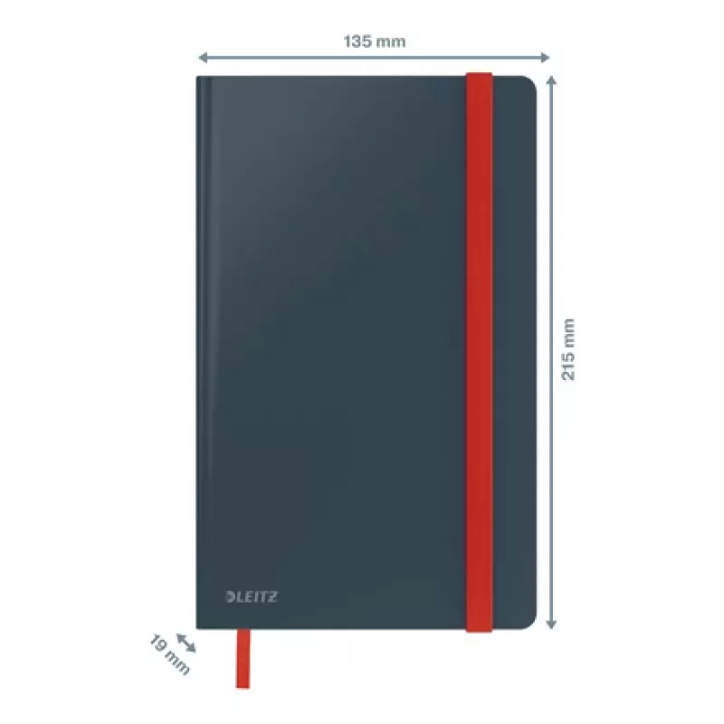 Leitz Cosy caderno Soft Touch quadriculado com capa dura, monocromático, preto, A5, 80 folhas, mate, 100 g/m²